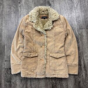 Steve Madden Faux Fur Corduroy Jacket Boho 2000s Small